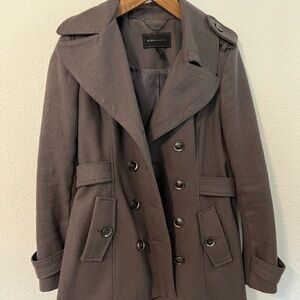 BCBGMaxAzria Double-Breasted Peacoat in Charcoal